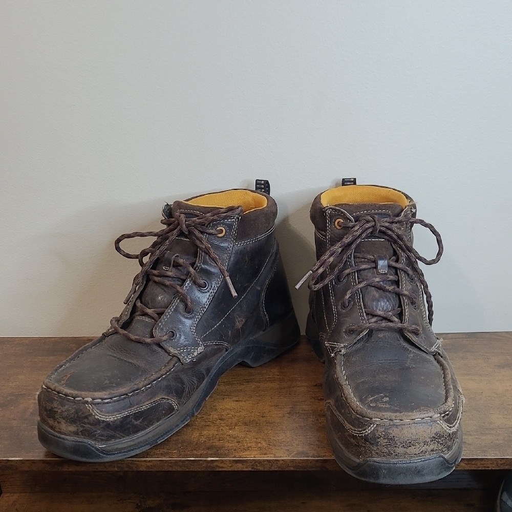 Ariat Work Dark Brown Leather Waterproof Boots with Composite Toe size 13EE